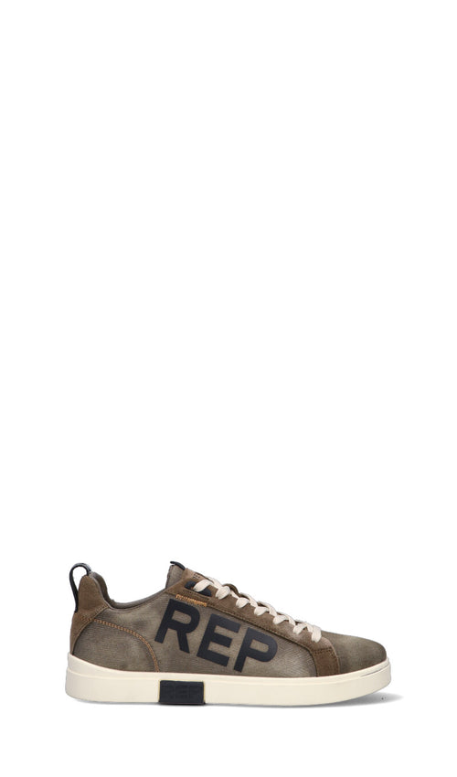 REPLAY Sneaker uomo verde militare in pelle