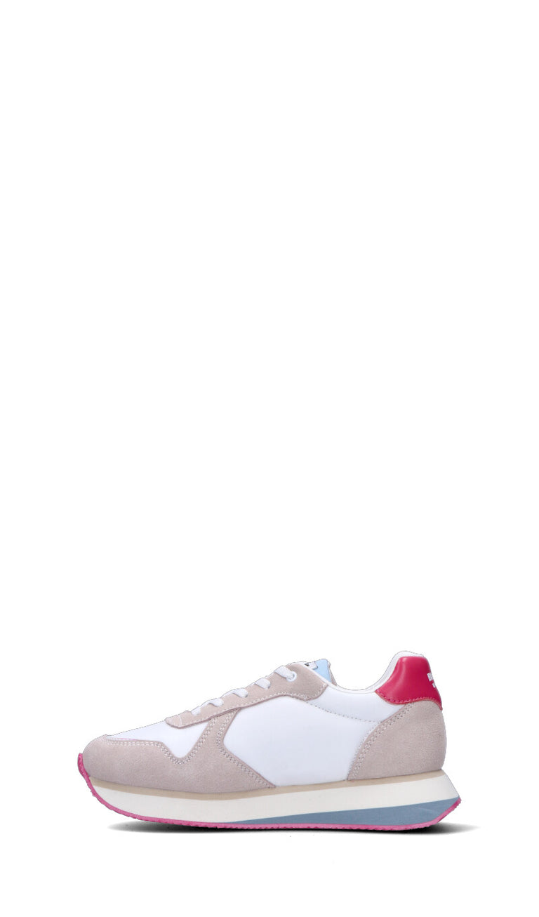 BLAUER Sneaker ragazzo/a bianca/rosa in pelle