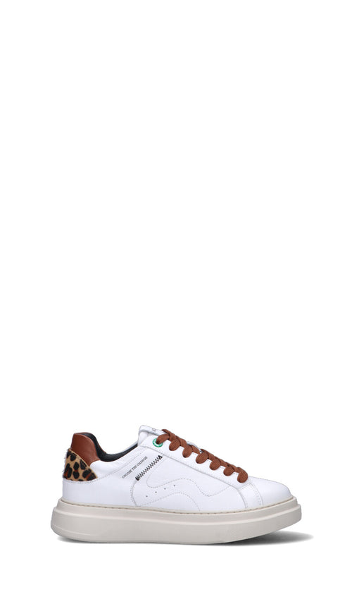 WOMSH Sneaker donna bianca/marrone in pelle