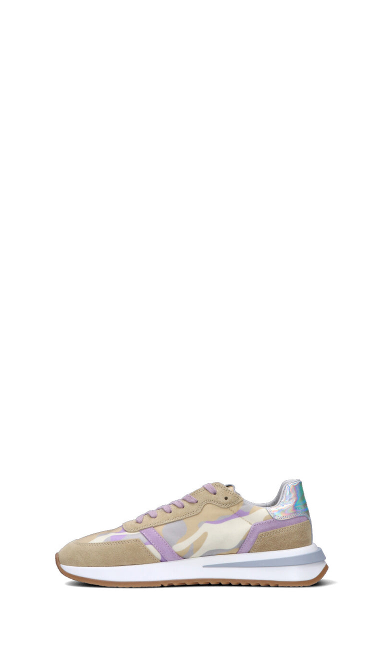 PHILIPPE MODEL Sneaker donna beige/lilla in pelle