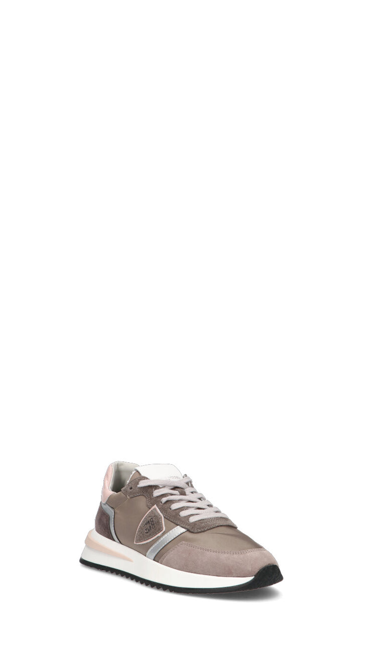 PHILIPPE MODEL Sneaker donna taupe/rosa in suede