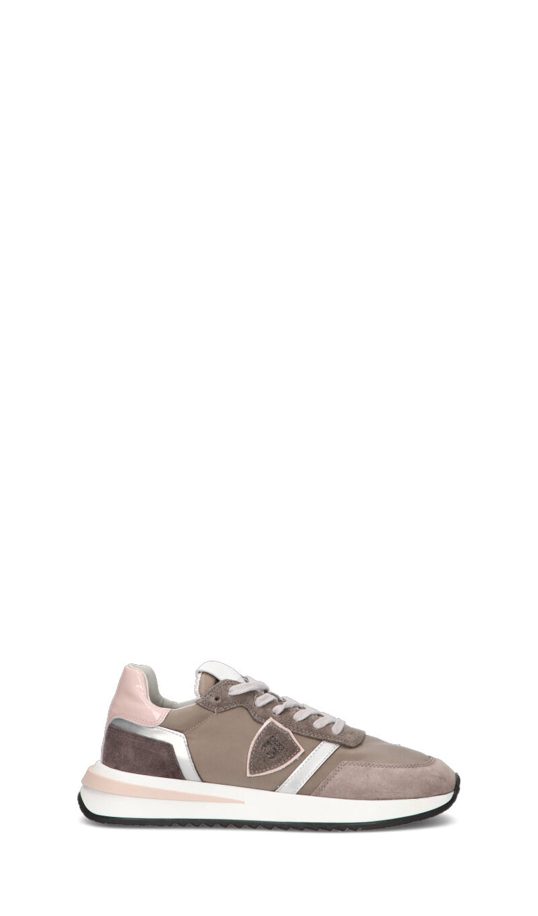 PHILIPPE MODEL Sneaker donna taupe/rosa in suede