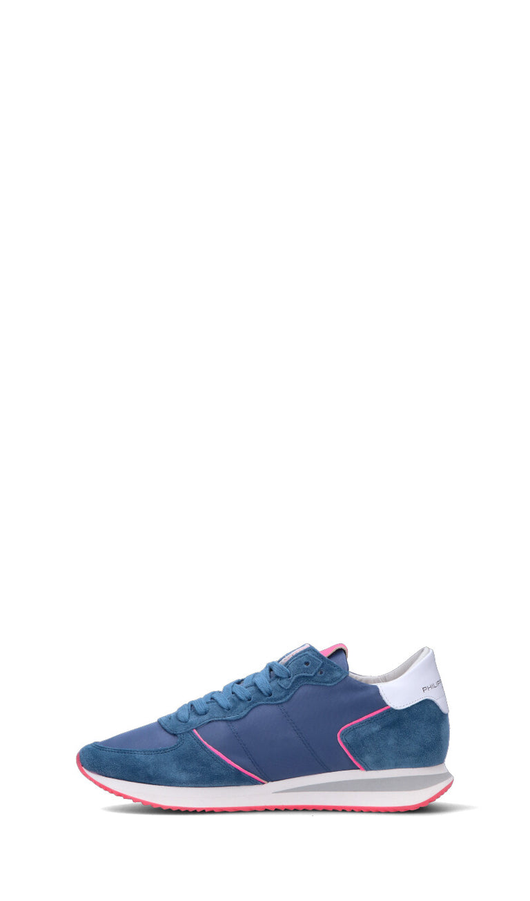 PHILIPPE MODEL Sneaker donna blu/rosa in suede