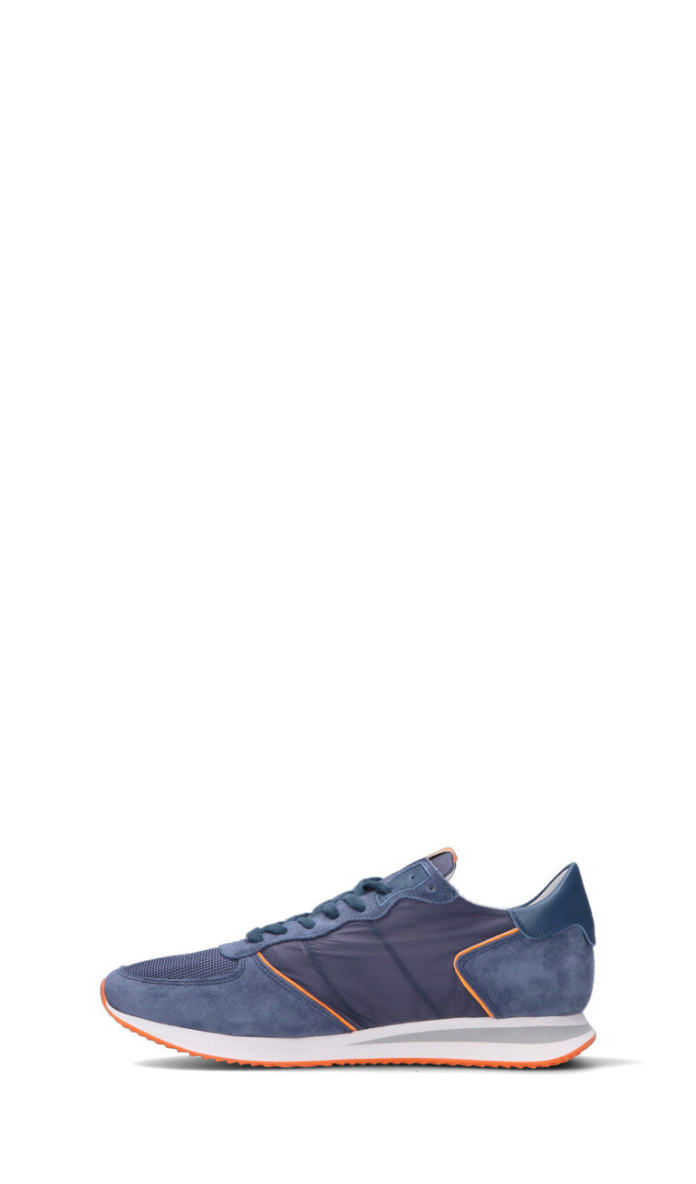 PHILIPPE MODEL Sneaker uomo blu/arancione in pelle