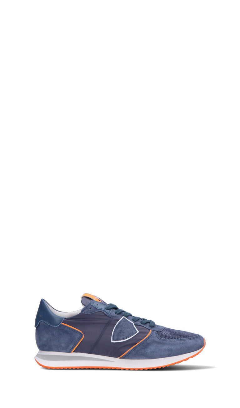 PHILIPPE MODEL Sneaker uomo blu/arancione in pelle