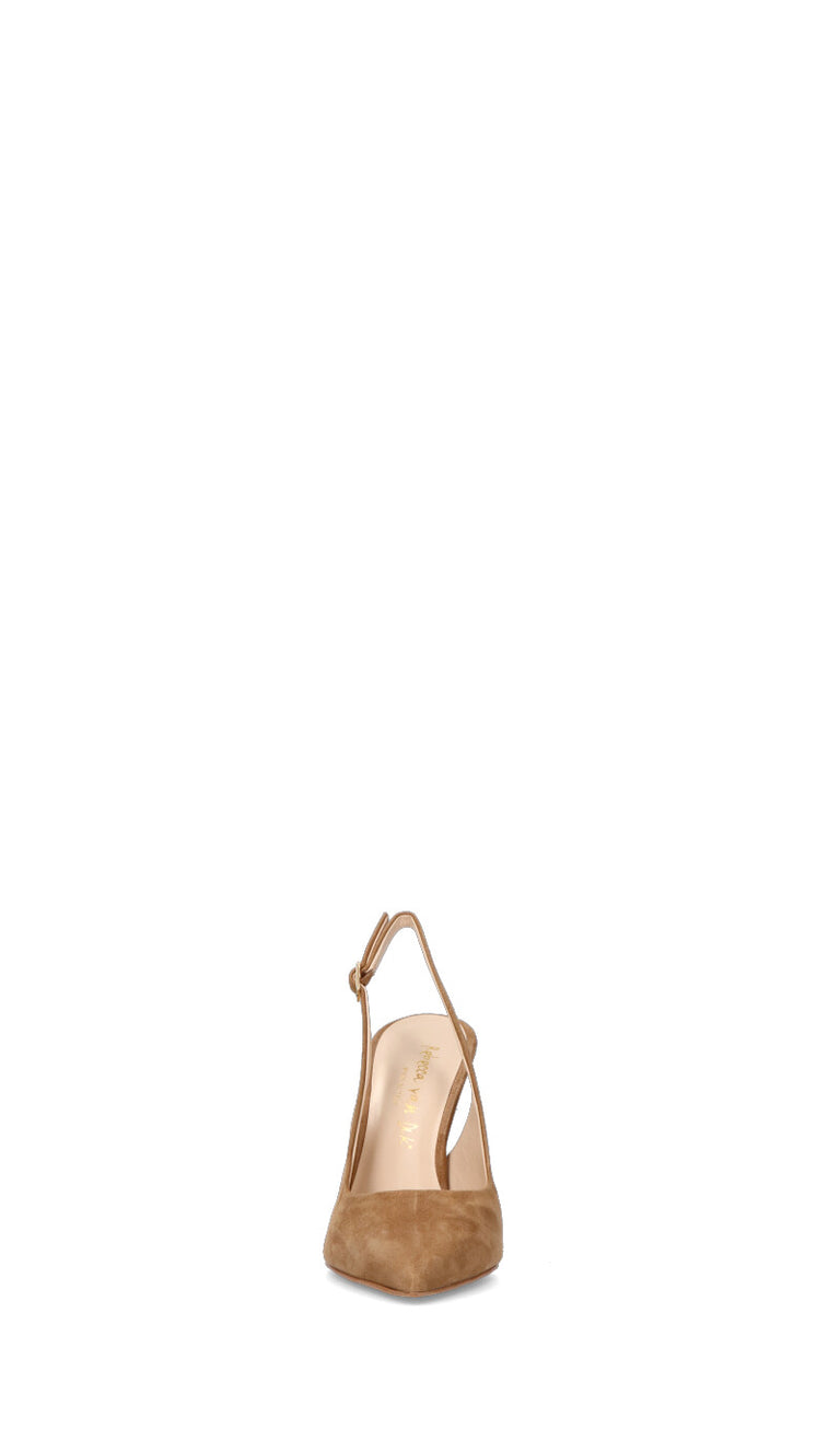 REBECCA VAN DIK Slingback donna marrone in suede