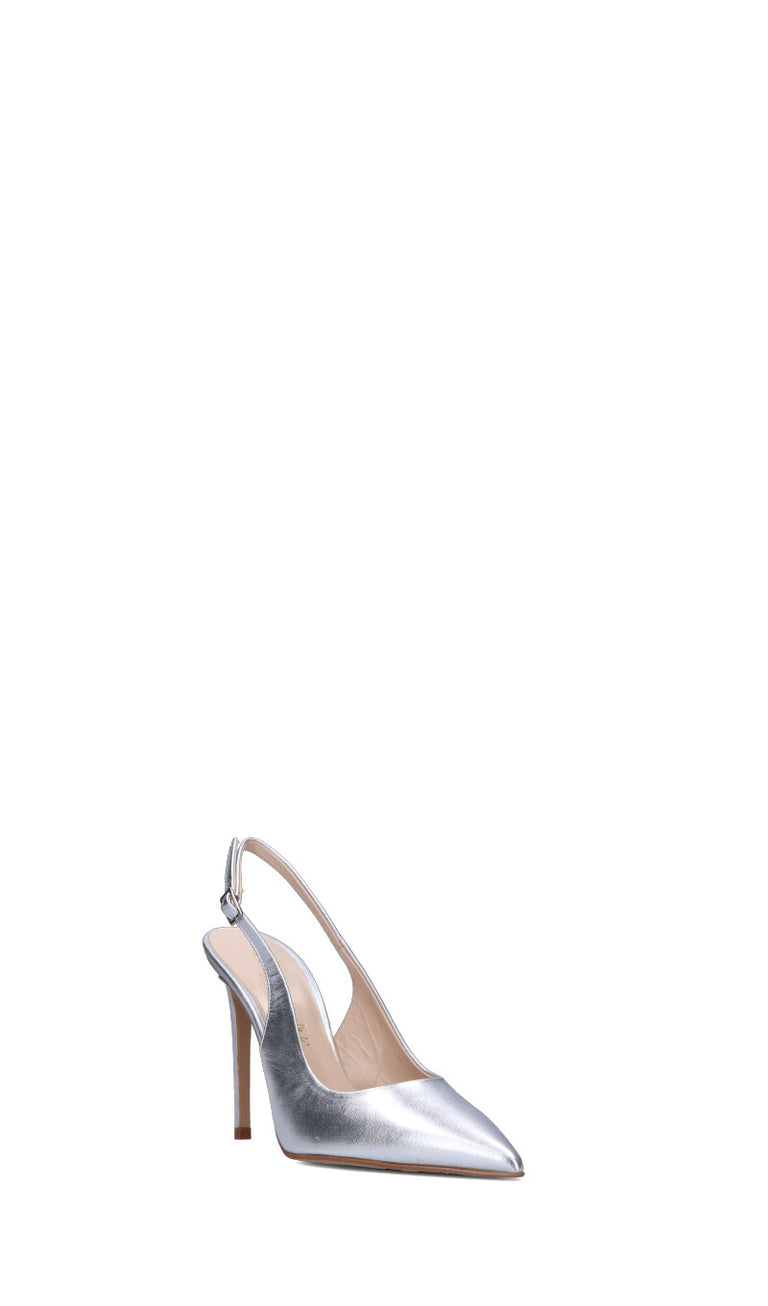 REBECCA VAN DIK Slingback donna argento in pelle