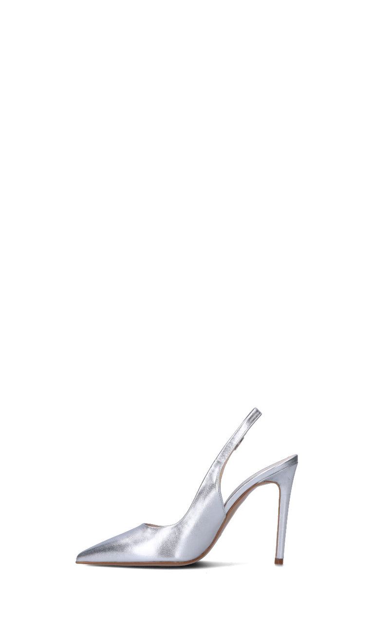 REBECCA VAN DIK Slingback donna argento in pelle