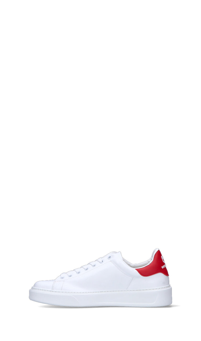 WOOLRICH Sneaker uomo bianca/rossa  in pelle