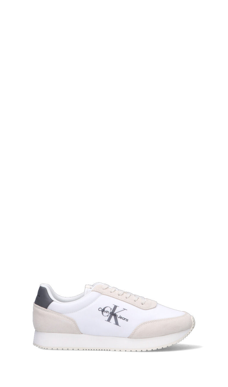 CALVIN KLEIN JEANS Sneaker uomo bianca/beige/nera in suede