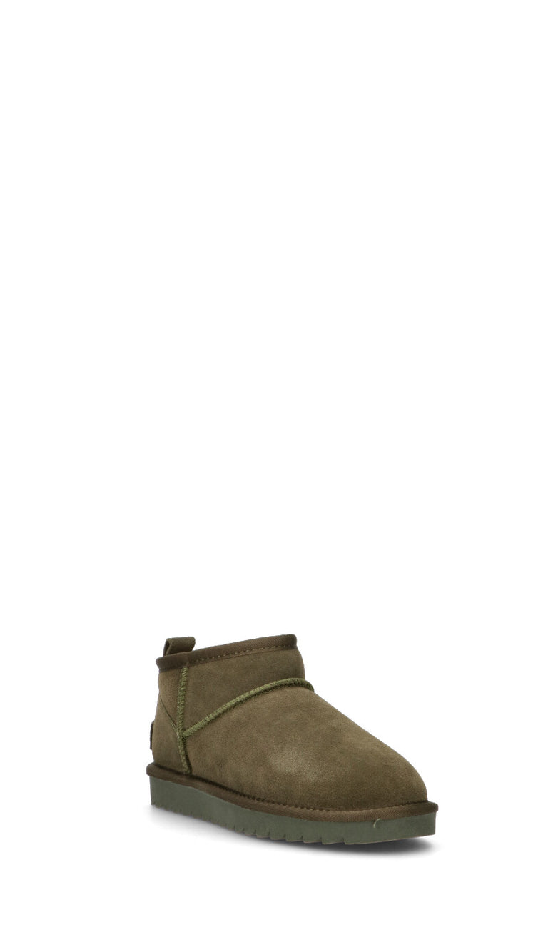 COLORS OF CALIFORNIA Stivaletto pelo donna verde militare in suede