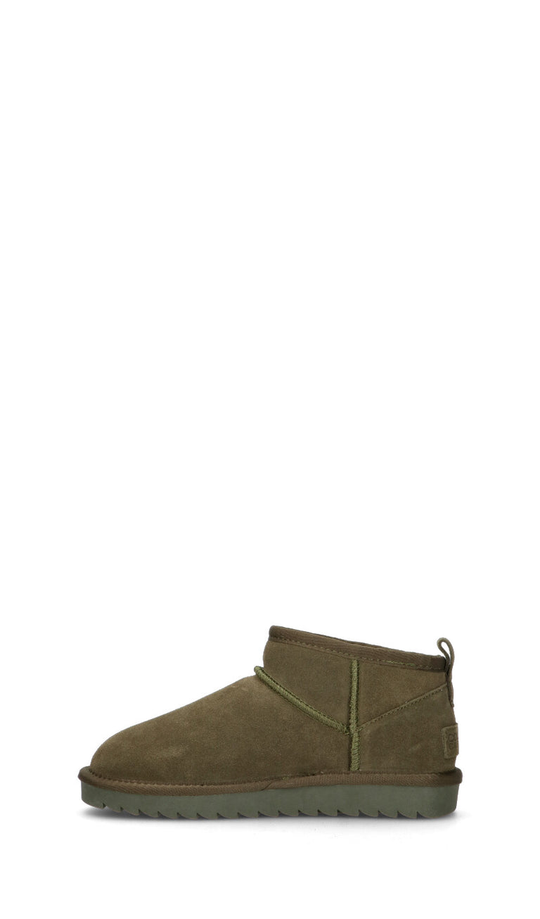 COLORS OF CALIFORNIA Stivaletto pelo donna verde militare in suede