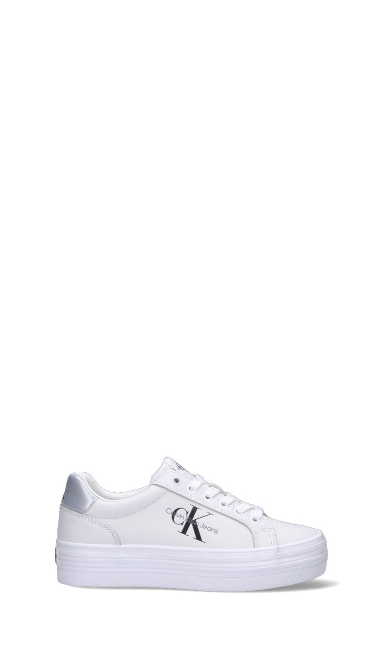 CALVIN KLEIN JEANS Sneaker donna bianca/argento in pelle