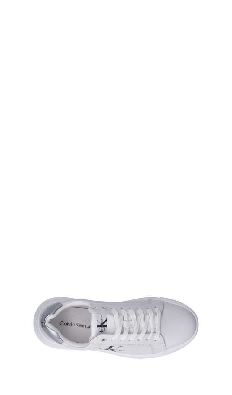 CALVIN KLEIN JEANS Sneaker donna bianca/argento in pelle